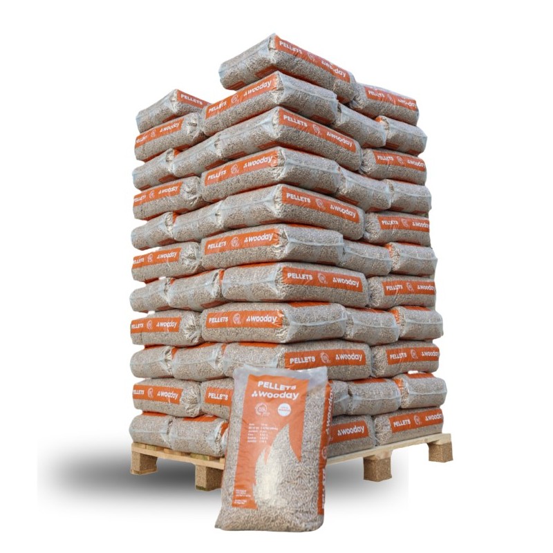 Pellets de bois WOODAY en sac 15kg Pellets de bois WOODAY en sac 15kg
