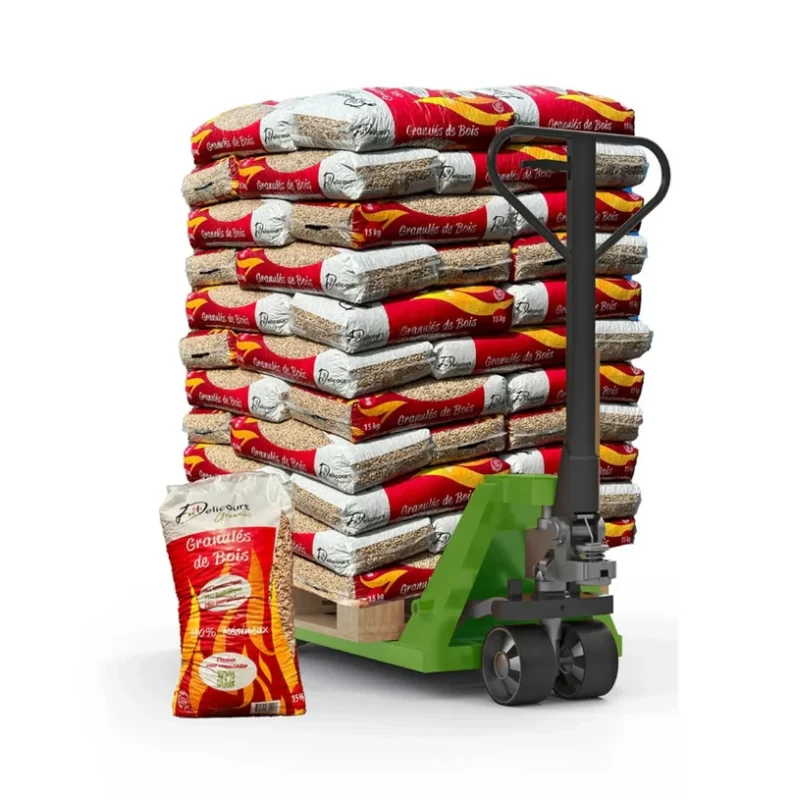 Granulés de bois Delicourt Energies - Palette de 66 sacs de 15 kg
