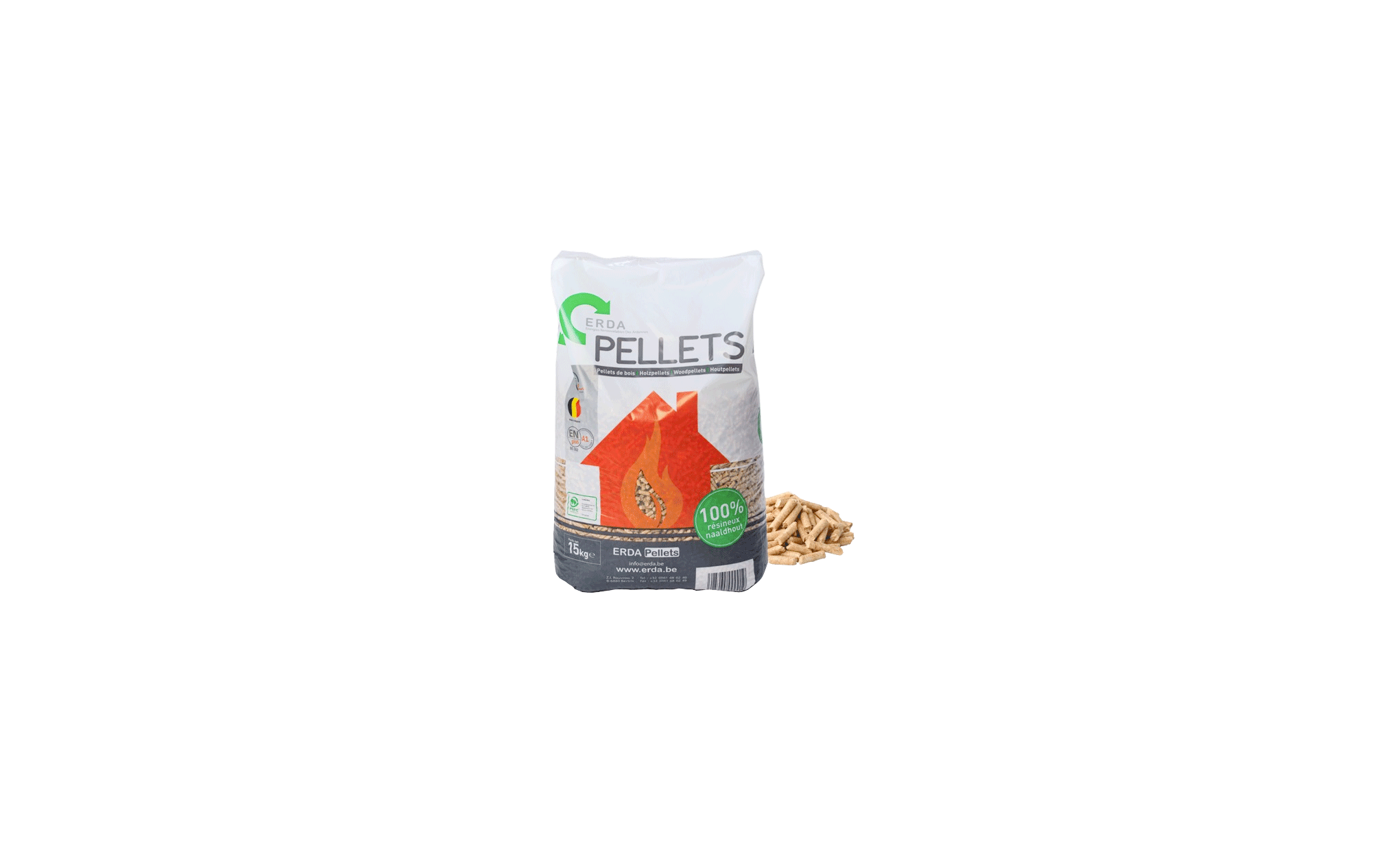 Pellet Erda 100 % Résineux, 15 kg Pellet Erda 100 % Résineux, 15 kg